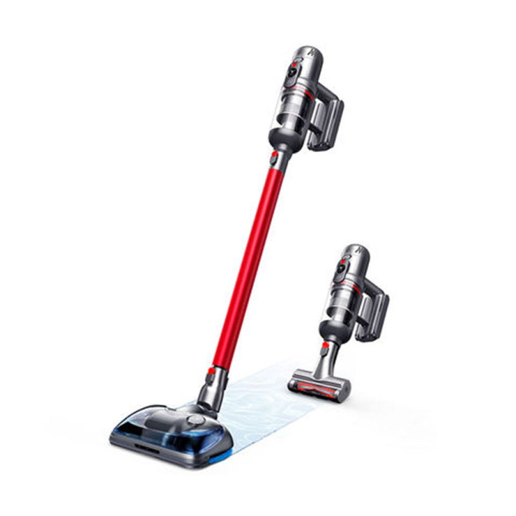 Puppyoo T12 Pro Rinse, 2 in 1 HandStick Vacuum Cleaner with Mopping Head, Red